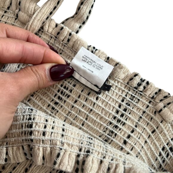 Hatch Maternity Stripe Smocked Jumpsuit Cream Size 1 Small Coastal Beachy Scandi - Picture 5 of 10